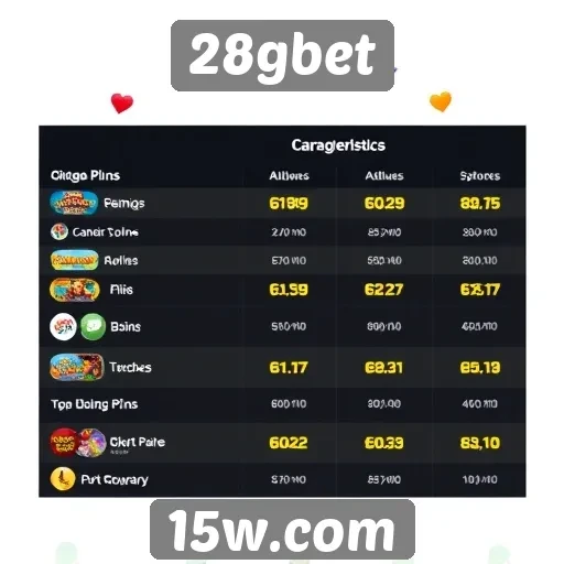 Comparativo de jogos disponíveis no 28gbet